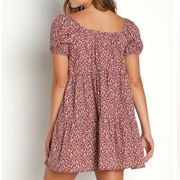 ANTHROPOLOGIE NWT Lacausa Playa Mini Dress Cocoa Magic Mushroom Print - Picture 2 of 8